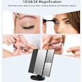 Miniatyrbillede 4 af 5: Makeup spejl med 22 LED-lys, dobbelt strømforsyning 2X/3X LED-belyste forstørrelsesspejle (sort) KLB