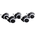 Pikkukuva 3 / 8: x kovia lattiaa varten tarkoitetut pyörät, pyörivät tuolin pyörät, 11 mm / 48 mm, pyöräsetti toimistotuolille