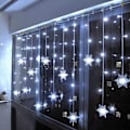 Pikkukuva 1 / 5: Lumihiutaleverhovalot, 3,5 m, 96 LED-valosarja, 8 valaistustilaa