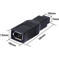 Miniatyrbillede 3 af 8: FireWire IEEE 1394 Type A 400 6-pin hun til 1394 Type B 800 9-pin