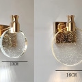 Miniatyrbild 2 av 5: Kristallvägglampa, lyxig nordisk stil inomhusvägglampa, kreativ rund W