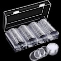 Miniatyrbild 1 av 8: Förvaringsbehållare för silvermynt 40 mm för myntsamlare, 60-pack