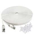 Pikkukuva 1 / 7: Cat 6 Ethernet-kaapeli, 50 jalkaa, valkoinen - litteä Internet-verkko