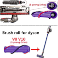 Pikkukuva 4 / 6: Harja-rulla Dyson V10 V8:lle, 3-nastainen rullapalkin vaihto Dyson V10 V8:lle