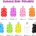 Pikkukuva 4 / 7: 36 kpl värikkäitä Gummy Bear -riipuksia hartsista