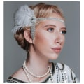 Miniatyrbilde 5 av 5: Hodebånd for kvinner 1920-tallet Hodeplagg Great Gatsby Inspirert Fjær Rosa
