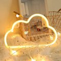 Miniatyrbillede 2 af 5: Cloud Shape LED Neon Light, Vægdekoration til jul, fødselsdagsfest, børneværelse, stue, bryllupsfestdekoration (varm hvid)