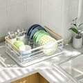Miniatyrbilde 5 av 5: Kjøkkenoppvaskstativ, oppvaskstativ for vask med redskapsholder og dryppbrett, tørkestativ for kjøkkenvask, for en familie på 3-5 personer KLB