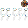 Miniatyrbillede 3 af 7: LED-lyskæde batteri, 10 stk. 2M 20LED mikro batteridrevet kobber KLB