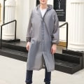 Miniatyrbillede 3 af 5: Sæt Udendørs Vandreture Onesie Regnfrakke Engangsregnfrakke Grå KLB