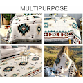 Miniatyrbild 4 av 5: Rutiga, amerikansk etnisk stil sofföverdrag, Sucre Jacquard stickad hel täckning sofföverdrag -130×180cm KLB