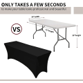 Miniatyrbild 2 av 5: 183cm polyester stretchig rektangulär bordsduk stretchig elastisk spandex bordsduk svart stretchig bordsduk för-