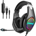 Gaming-headset med 7.1-bas surroundljud, brusreducerande mikrofon