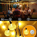 Miniatyrbillede 2 af 5: Globe-lys med batteridrift, RJEDL 12m 100 LED krystal kuglelys
