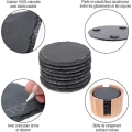 Miniatyrbillede 3 af 5: Diameter 10cm skifer coasters (5 stk.) - dekorative skifer coasters og bambus opbevaringskasser (runde)