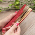 Miniatyrbillede 3 af 7: Kvinde Lang Pung Embossed Diamond Retro Mønster Multi Card Clutch (Gummi Jern