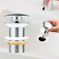 Miniatyrbild 1 av 5: Automatisk pop-up-avlopp utan överfyllning Trycköppningsavlopp för kromat kopparhandfat för handfat utan överfyllning KLB