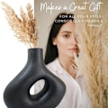 Miniatyrbillede 5 af 7: Cirkel vase - mat sort geometrisk donut vase. Nordisk