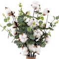 Miniatyrbillede 1 af 8: Bomulds Eucalyptus Bouquet, 4stk/6stk Bomulds Stængler Blomster DIY