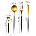 Miniatyrbillede 2 af 5: Elegant sort guld: mat bestiksæt i rustfrit stål af høj kvalitet, 4 dele KLB