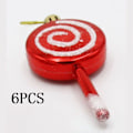 Miniatyrbild 3 av 6: Paket med 6 julgodis-lollipop-prydnader 10 cm splitterfri glitter KLB