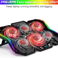 Miniatyrbillede 2 af 6: RGB bærbar kølepude, justerbare ventilatorer
