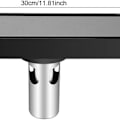 Miniatyrbilde 2 av 5: 12\" Lineær Dusjrist Flat Tiled Svart 304 Rektangulær Dusjgulvrist