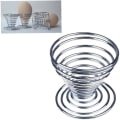 Miniatyrbild 3 av 5: 6 st rostfria äggkoppar med spiralfjäder för frukost, hårdkokta ägg, grill/äggställ