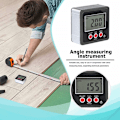 Miniatyrbild 5 av 5: Vinkelmätning med LCD-display, horisontell vinkelmätare digital lutningsmätare, digital elektronisk nivåbox magnetbas, mätverktyg, svart KLB