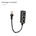 Miniatyrbilde 8 av 8: RJ45 LAN Ethernet 1 til 3 Port Splitter Kabel Nettverk Cat5 Cat6 Adapter Socket