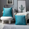 Miniatyrbilde 4 av 5: Fløyel putetrekk 45x45cm for stue sofa, sett med 6 ensfargede firkantede putetrekk soveromsdekorasjon, turkis KLB