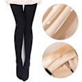 Miniatyrbild 3 av 5: Hög midja vinter termiska tights med elasticitet anslutning svart KLB