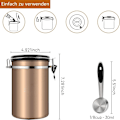 Miniatyrbillede 1 af 5: Kaffebeholder, kaffebeholder, aroma-tæt, 500 g bønner, kaffebeholder, lufttæt, rustfrit stål
