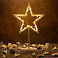 Miniatyrbillede 6 af 7: 20 LED dekorativ lys stjerne kold varm hvid julestjerne lys stjerne dekorativ stjerne KLB