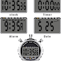 Miniatyrbillede 3 af 5: Digital stopur, håndholdt LCD-skærm, vandtæt daglig alarm, 1/100 KLB