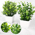 Miniatyrbillede 3 af 6: 2 stk. Kunstige Mini-potteplanter i Plastik