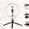 Miniatyrbilde 2 av 8: Ringlys med stativ mobiltelefon, dimbar ringlys for
