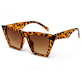 Miniatyrbilde 1 av 5: Et par te-mynter i en leopardmønstret ramme Vintage firkantede katteøyne solbriller for kvinner Trendy retro Cateye solbriller