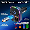 Miniatyrbillede 3 af 6: Bluetooth-adapter til bil, Bluetooth FM-sender med QC3.0 & PD3.0 Type C
