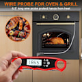 Miniatyrbilde 5 av 8: Kjøtttermometer grilltermometer, LCD digital steketermometer