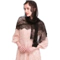 Miniatyrbilde 5 av 5: Katolsk kapellslør spansk blonder blomster Mantilla slør omslag sjal Mace hodeplagg rektangulær form