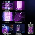 Pikkukuva 2 / 5: LED-hyttyskarkotinlamppu, 360° sähköinen hyönteisansa UV-valolla/bioninen houkutus, kannettava hajuton USB-lyhty sisä- ja ulkokäyttöön