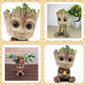 Miniatyrbild 2 av 5: Dekorativ blomkruka med dräneringshål i form av Baby Groot från Guardians of the Galaxy, 9 x 9 x 13 cm KLB