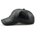 Miniatyrbillede 2 af 5: Herre Læder Baseball Kasket Justerbar Kasket Sports Hat Hat Beanie Flat Cap-Dyb Kaffe-