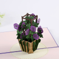 Pikkukuva 2 / 6: Pop-up-kortti Pink Roses - 3D-syntymäpäiväkortti naisille, kukat