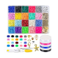 Miniatyrbilde 1 av 5: Leireperler Flat Heishi Perler 4285stk 20 Farger 6mm Runde Leireavstandsperler