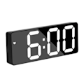 Miniatyrbild 1 av 6: Batteridriven LED-väckarklocka för sängbord, rektangulär, svart