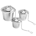 Miniatyrbillede 1 af 7: Tesil til løs te, 3 stk rustfrit stål te kugle si - mikroperforeret KLB