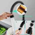 Miniatyrbillede 4 af 5: 3 Spray Modes Køkkenhane Dyse-360 Graders Køkkenvask Spray Hoved, Køkken Aerator, Vandsparende Hane Adapter, til Håndvask, FM22/M24 (Sort)