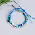 Miniatyrbillede 4 af 5: Dame bølge armbånd, flettet fiskekrog bølge